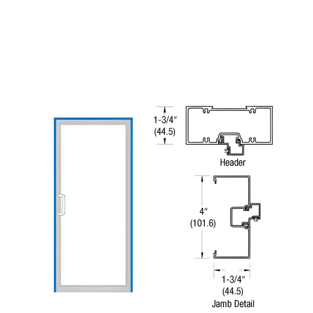 CRL-U.S. Aluminum Bronze Black Anodized Left Hand Open Back Up and Over Frame for Single Door for Offset Surface Mount