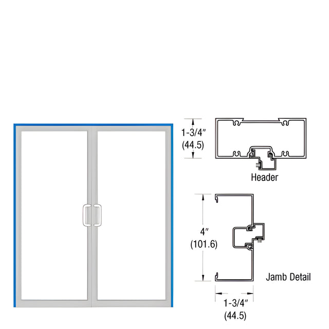 CRL-U.S. Aluminum Bronze Black Anodized Open Back Up and Over Frame for Pair of Doors Offset Pivoted Using Surface Closers