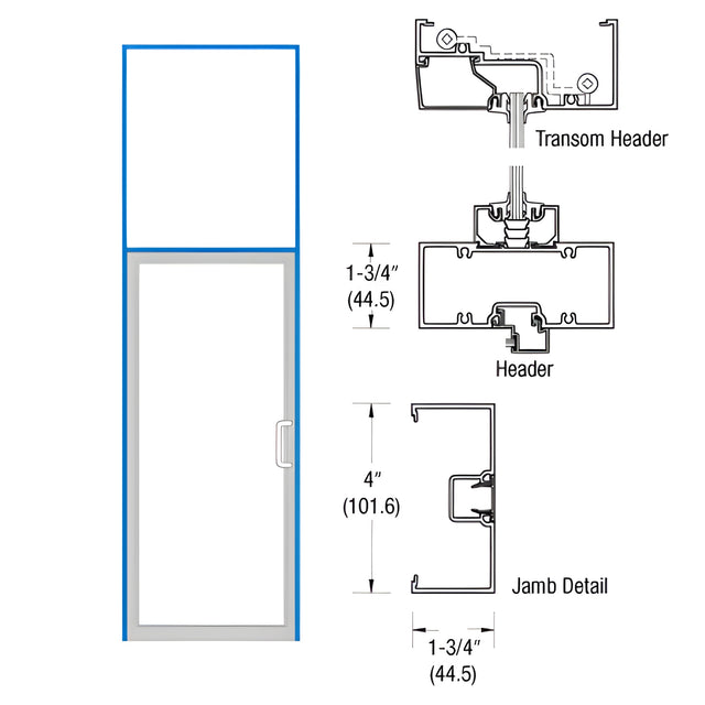 CRL-U.S. Aluminum Bronze Black Anodized Right Hand Open Back Transom Frame for Single Door Offset Hung Surface Mount Closer with Concealed Panic