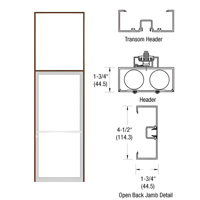 CRL-U.S. Aluminum Bronze Black Anodized Series 451 Transom Frame for a Single Door