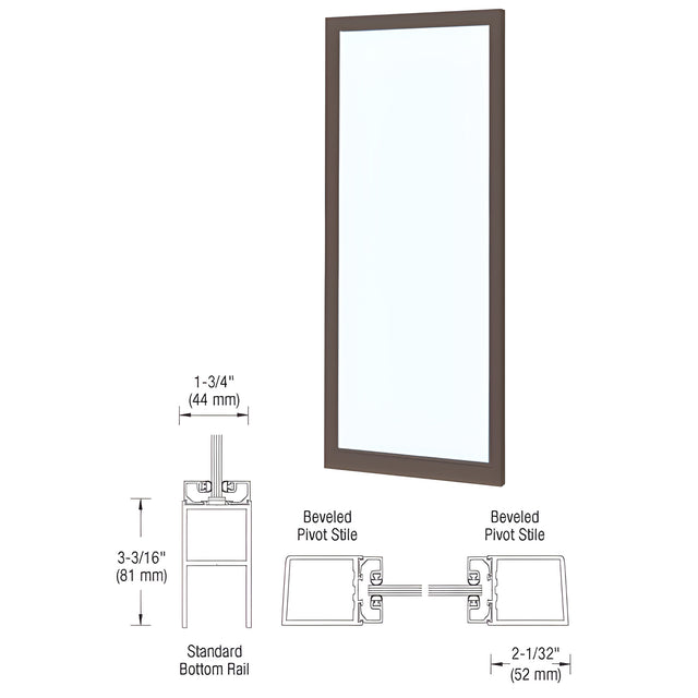 CRL-U.S. Aluminum Bronze Black Anodized Single 36" x 84" Blank 250 Narrow Offset Stile Entrance Door