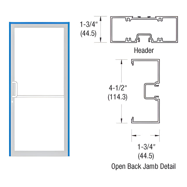 CRL-U.S. Aluminum Bronze Black Anodized Single Door 39-1/2" x 85-3/4" Left Hand Single Acting Up and Over Frame