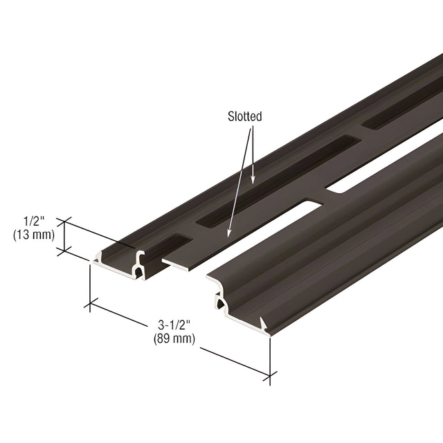 CRL-U.S. Aluminum Bronze Black Anodized Slotted Shallow Pocket Insert for 1" Glass - 24'-2"