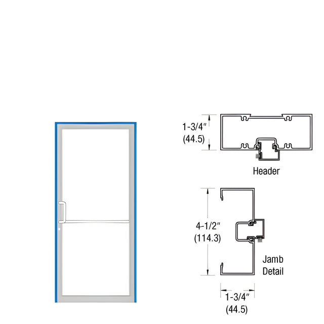 CRL-U.S. Aluminum Bronze Black Anodized Up and Over Left Hand Open Back Door Frame Prepped for Butt Hung Surface Mount