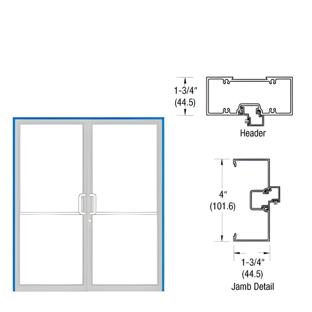 CRL-U.S. Aluminum Bronze Black Anodized Up and Over Open Back Frame for Pair of Doors Offset Hung Using Surface Mount