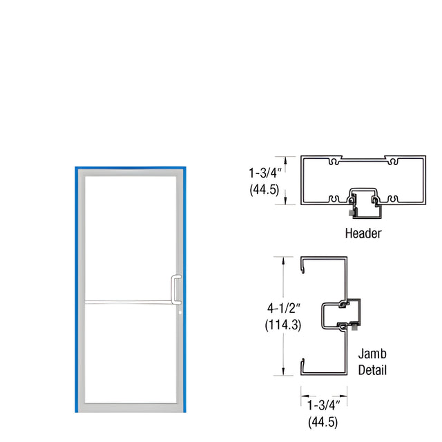 CRL-U.S. Aluminum Bronze Black Anodized Up and Over Right Hand Open Back Door Frame Prepped for Butt Hung Surface Mount
