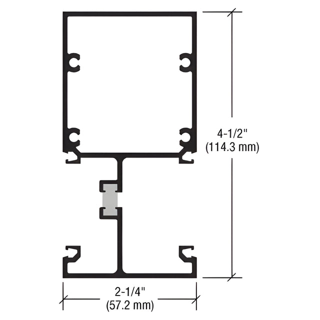 CRL-U.S. Aluminum Captured Vertical Mullion 2-1/4" x 4-1/2", Thermally Improved, Custom Paint - 24'-2"