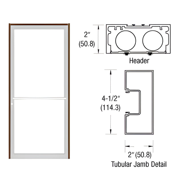 CRL-U.S. Aluminum Class I Bronze Anodized 451 Series Blank Up/Over Single Door Frame