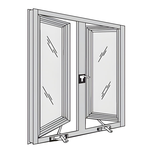 CRL-U.S. Aluminum Class I Bronze Anodized 7300 Series Double Out-Swing Casement Window for 1" Glazing