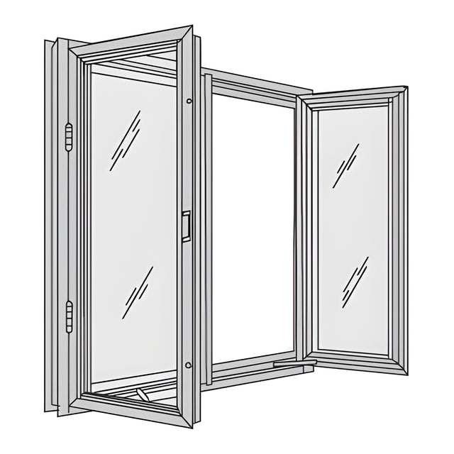 CRL-U.S. Aluminum Class I Bronze Anodized 7400 Series Double In-Swing Casement Window for 1" Glazing