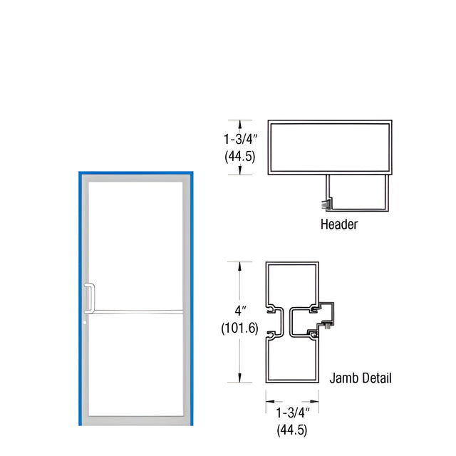 CRL-U.S. Aluminum Class I Bronze Anodized Up and Over Door Frame for Single Door with Butts Prepped for OHCC