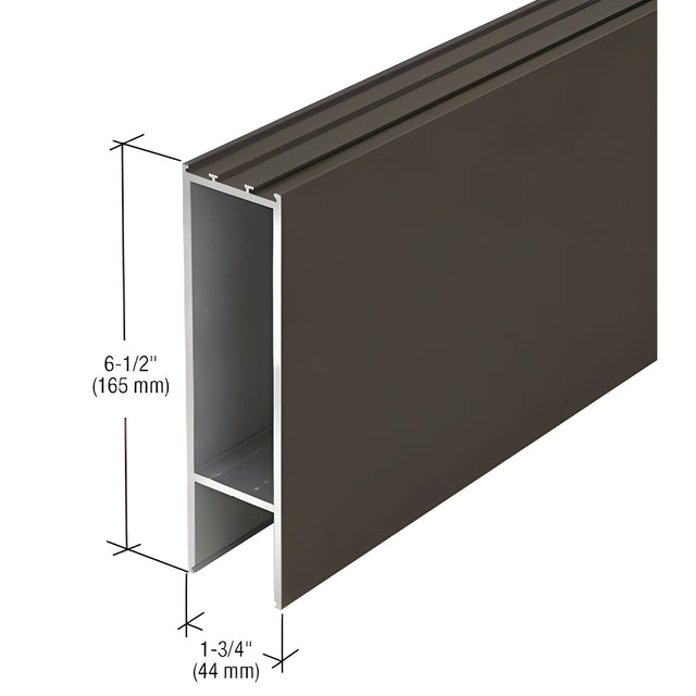 CRL-U.S. Aluminum Class I Bronze Black Anodized 6-1/2" Bottom Rail/Bulkhead - 21'-6"