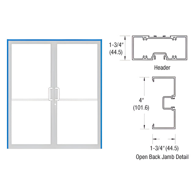 CRL-U.S. Aluminum Class I Bronze Black Anodized 75-1/2" x 85-3/4" 400 Series Single Acting Up and Over Double Door Frame