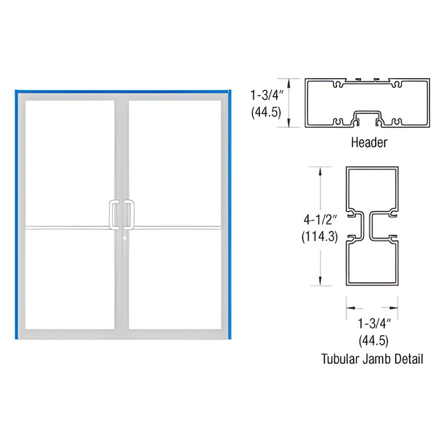 CRL-U.S. Aluminum Class I Bronze Black Anodized Double Door 75-1/2" x 85-3/4" 450 Series Single Acting Up and Over Frame