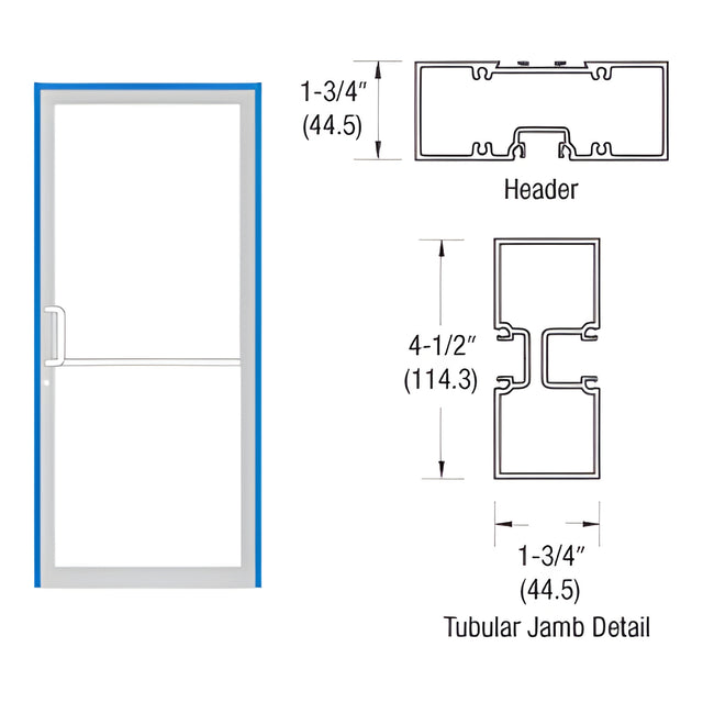 CRL-U.S. Aluminum Class I Bronze Black Anodized Single Door 39-1/2" x 85-3/4" 450 Series Left Hand Up and Over Frame