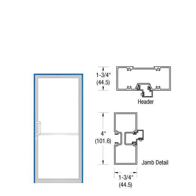 CRL-U.S. Aluminum Class I Bronze Black Anodized Up and Over Left Hand Door Frame for Single Door Using Geared Hinge