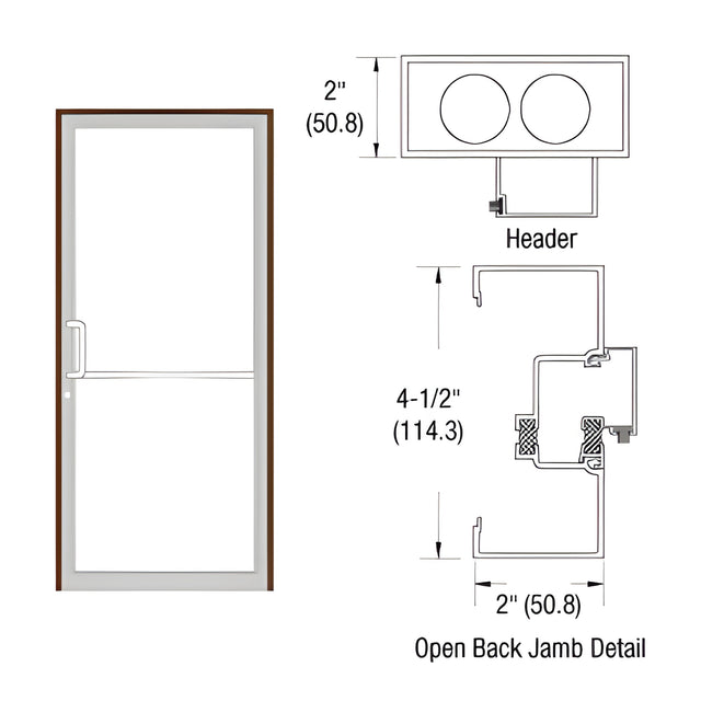 CRL-U.S. Aluminum Class I Dark Bronze/Black Anodized Class 1 Custom Size Series IT451 Open Back Offset Pivot Up and Over Frame Complete (1F)