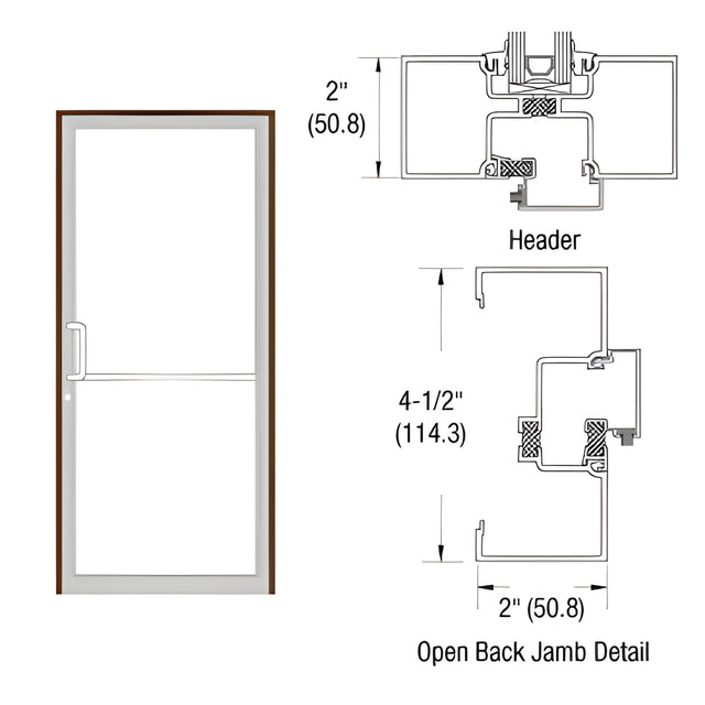 CRL-U.S. Aluminum Class I Dark Bronze/Black Anodized Class 1 Custom Size Series IT451 Open Back Offset Pivot Up and Over Frame Complete (1F)