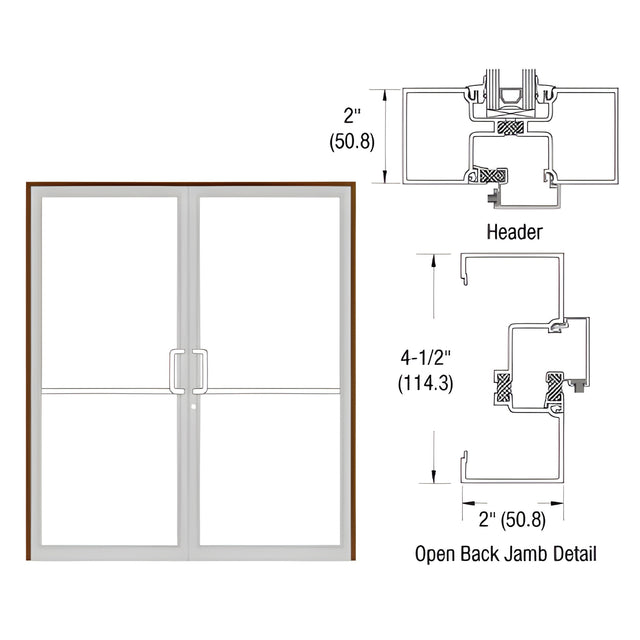 CRL-U.S. Aluminum Class I Dark Bronze/Black Anodized Class 1 Custom Size Series IT451 Open Back Offset Pivot Up and Over Frame Complete (2F)
