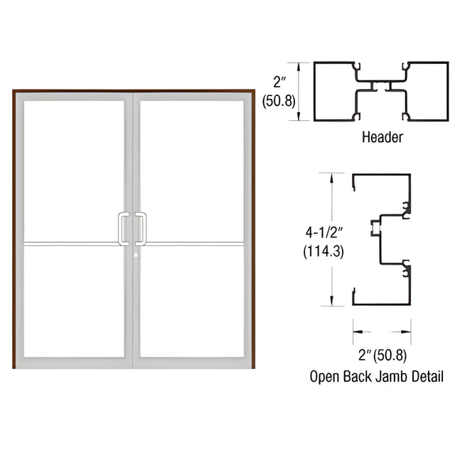 CRL-U.S. Aluminum Class I Dark Bronze/Black Anodized Class 1 Custom Size Series IT451 Open Back Offset Pivot Up and Over Frame Complete (2F)