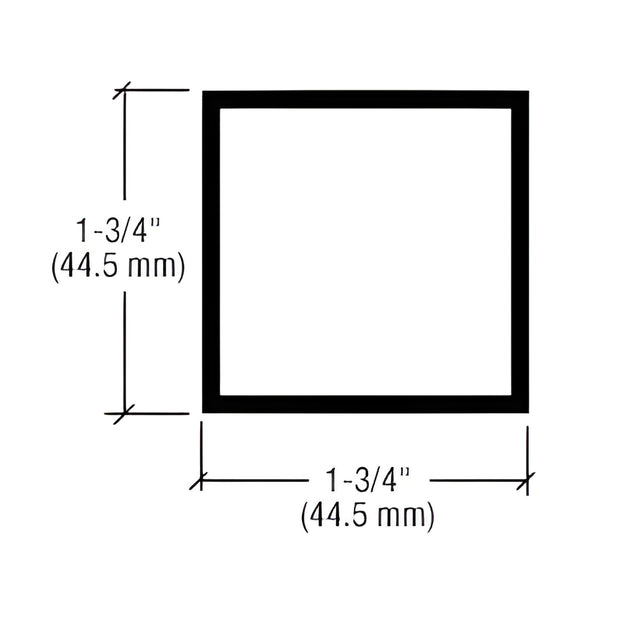 CRL-U.S. Aluminum Clear Anodized 1-3/4" x 1-3/4" Hollow Tube Extrusion- 21'-2"