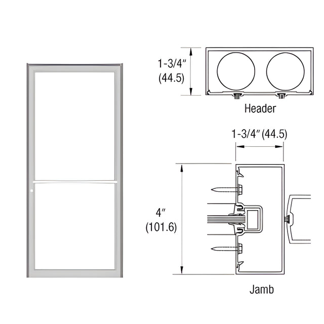 CRL-U.S. Aluminum Clear Anodized 1-3/4" x 4" 400 Series Up and Over Single Door Frame