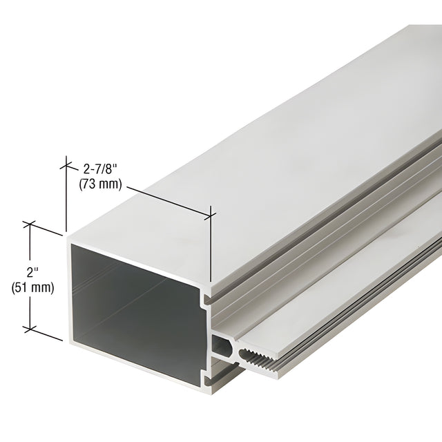 CRL-U.S. Aluminum Clear Anodized 2-7/8" Vertical/Horizontal Mullion For Shear Block Assembly - 24'-2"