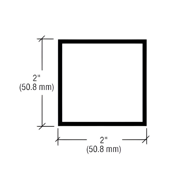 CRL-U.S. Aluminum Clear Anodized 2" x 2" Hollow Tube Extrusion - 21'-2"