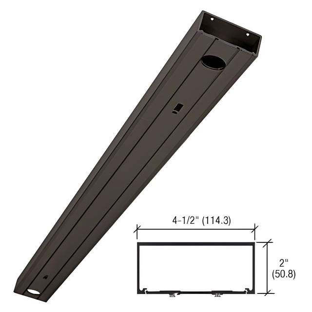 CRL-U.S. Aluminum Clear Anodized 2" x 4-1/2" 451 Series Header Prepped for Center Hung Overhead Concealed Closers