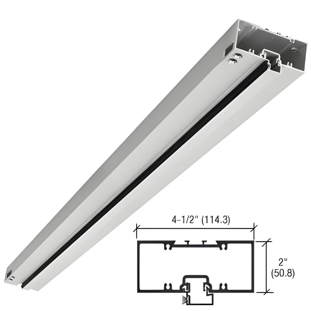 CRL-U.S. Aluminum Clear Anodized 2" x 4-1/2" 451 Series Single Acting Prepped Header for Offset Pivots with Surface Closers