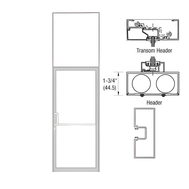 CRL-U.S. Aluminum Clear Anodized 39-1/2" x 126" Blank 451 Transom Single Door Frame