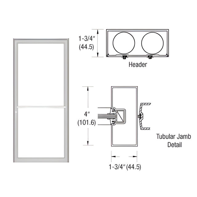 CRL-U.S. Aluminum Clear Anodized 39-1/2" x 85-3/4" 400 Series Up and Over Single Door Frame for Center Hung OHCC