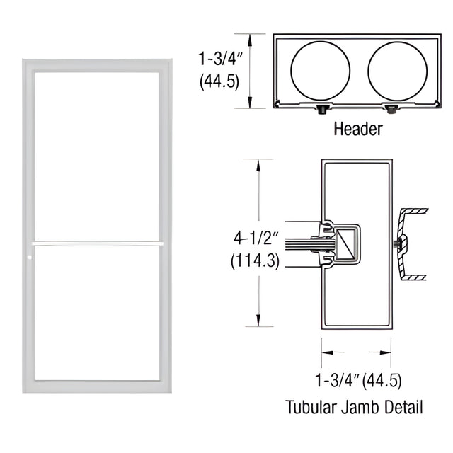 CRL-U.S. Aluminum Clear Anodized 39-1/2" x 85-3/4" 450 Series Up and Over Single Door Frame for Center Hung OHCC