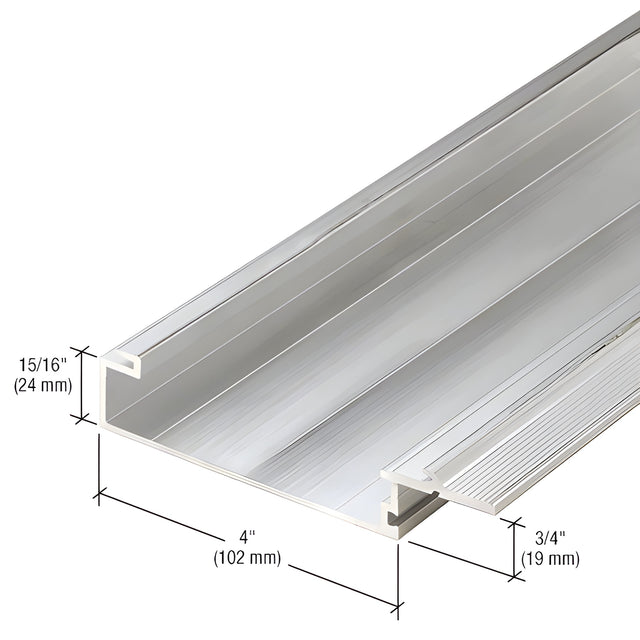 CRL-U.S. Aluminum Clear Anodized 4" Female Split Mullion for Screw Spline Assembly - 24'-2"