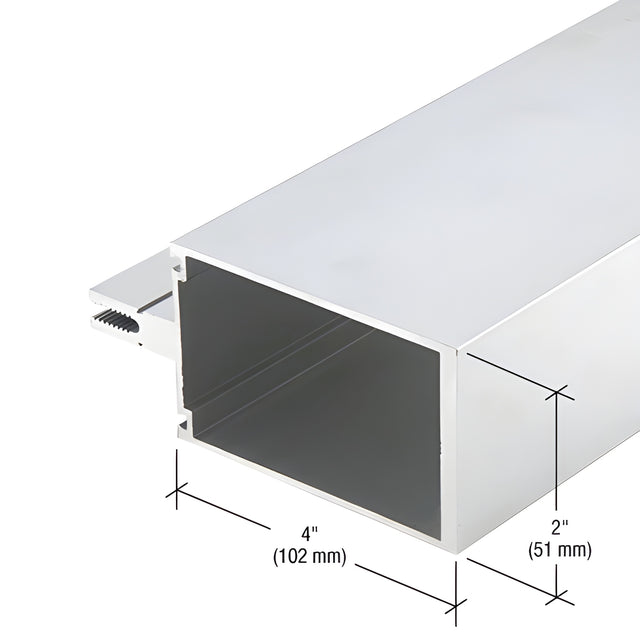 CRL-U.S. Aluminum Clear Anodized 4" Heavy Wall Vertical Mullion for Shear Block Assembly - 24'-2"