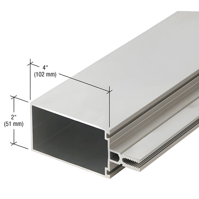 CRL-U.S. Aluminum Clear Anodized 4" Vertical/Horizontal Mullion for Shear Block Assembly - 24'-2"