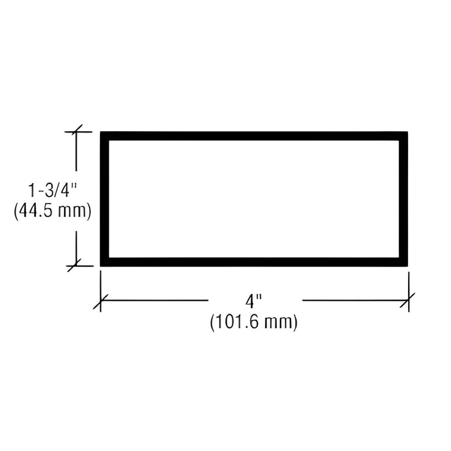 CRL-U.S. Aluminum Clear Anodized 4" x 1-3/4" Hollow Tube Extrusion - 24'-2"