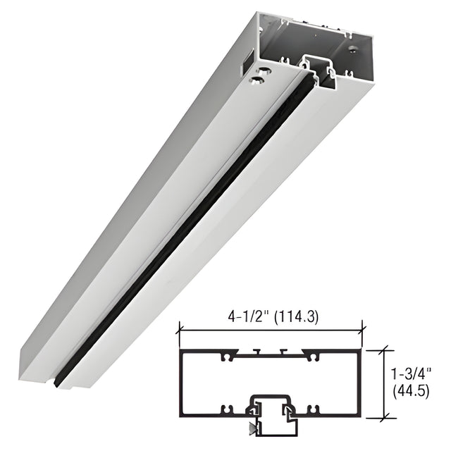 CRL-U.S. Aluminum Clear Anodized 450 Series 1-3/4" x 4-1/2" Single Door Header, Right Hand Prepped for Offset Pivots - 42"
