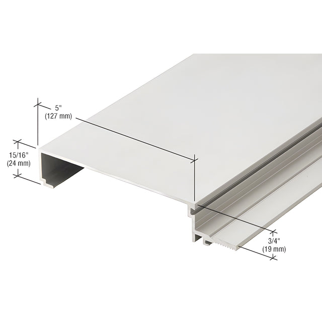CRL-U.S. Aluminum Clear Anodized 5" Male Split Mullion for Screw Spline Assembly - 24'-2"