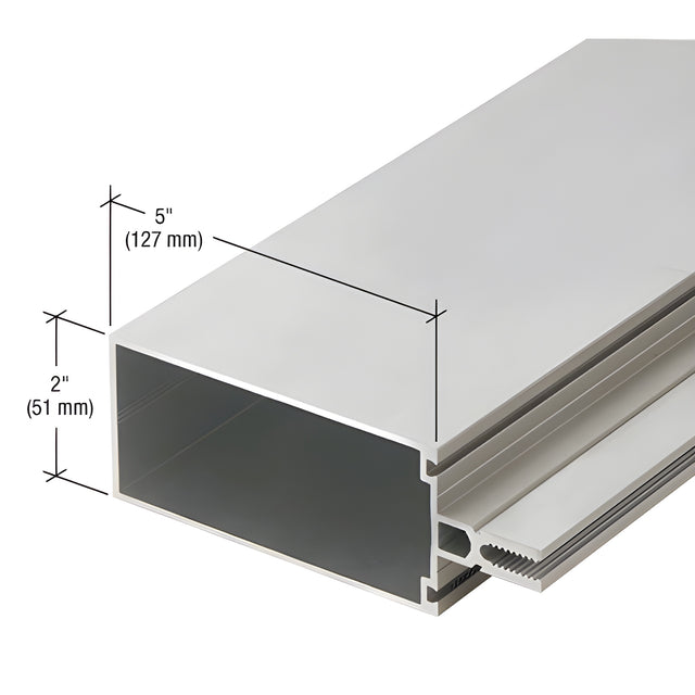 CRL-U.S. Aluminum Clear Anodized 5" Vertical/Horizontal Mullion for Shear Block Assembly - 24'-2"
