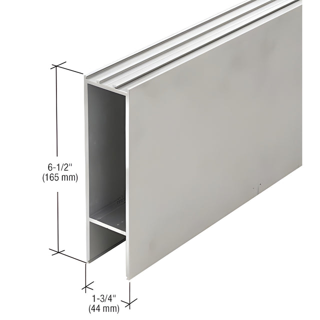 CRL-U.S. Aluminum Clear Anodized 6-1/2" Bottom Rail/Bulkhead - 21'-6"