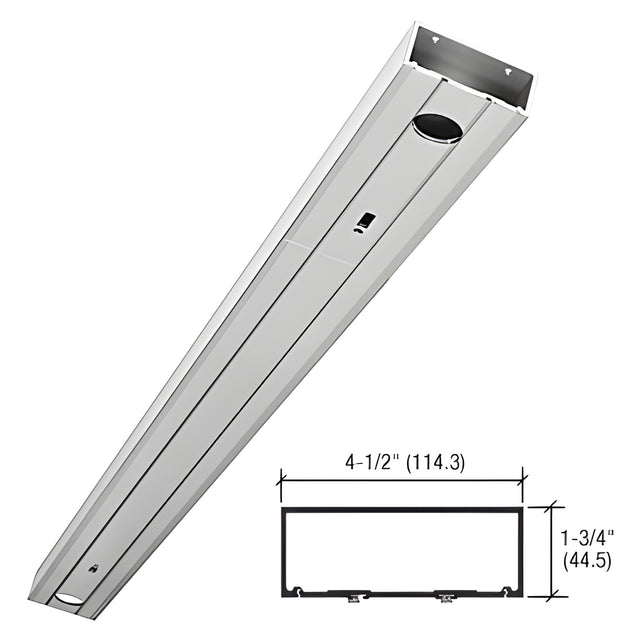 CRL-U.S. Aluminum Clear Anodized 72" 1-3/4" x 4-1/2" 450 Series Prepped Header for Center Hung Overhead Concealed Closers