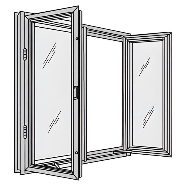 CRL-U.S. Aluminum Clear Anodized 7200 Series Double In-Swing Casement Window