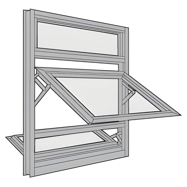 CRL-U.S. Aluminum Clear Anodized 7300 Series Triple Stacked Window for 1" Glazing