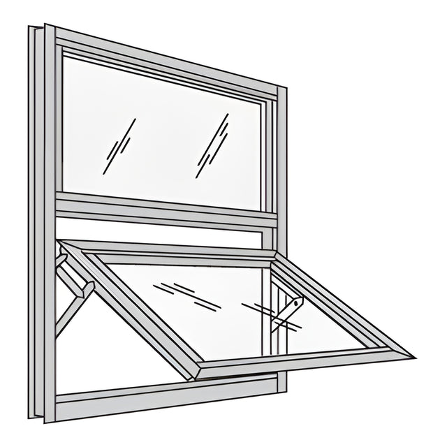 CRL-U.S. Aluminum Clear Anodized 7400 Series Dual Vertical Stacked Window for 1" Glazing
