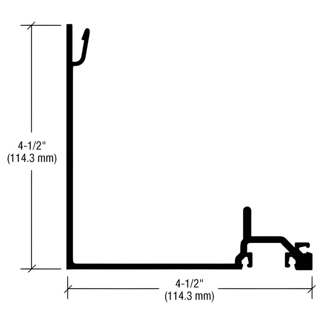 CRL-U.S. Aluminum Clear Anodized 90 Degree Inside Corner Half - 24'-2"