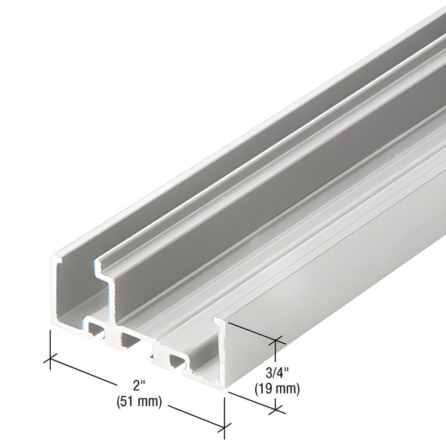 CRL-U.S. Aluminum Clear Anodized Butt Glaze Adaptor for 1/4" Glazing - 24'-2"
