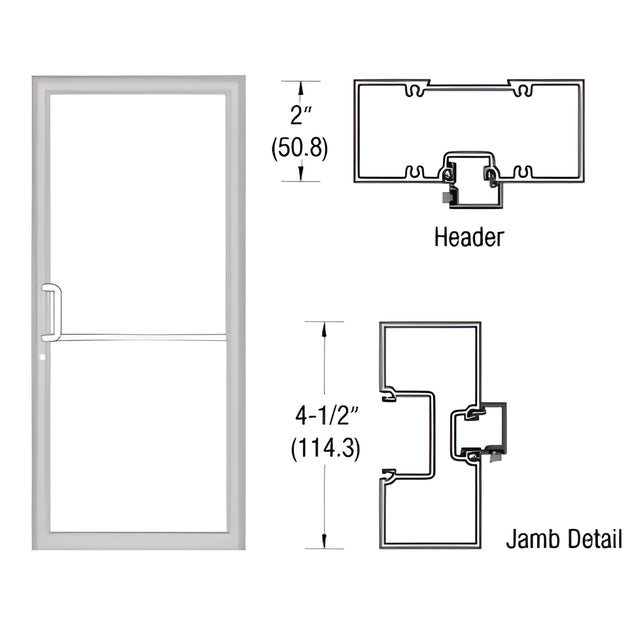 CRL-U.S. Aluminum Clear Anodized Class 1 40" x 86" 451 Series Left Hand Tubular Offset Pivot Up and Over Frame Complete (1F)