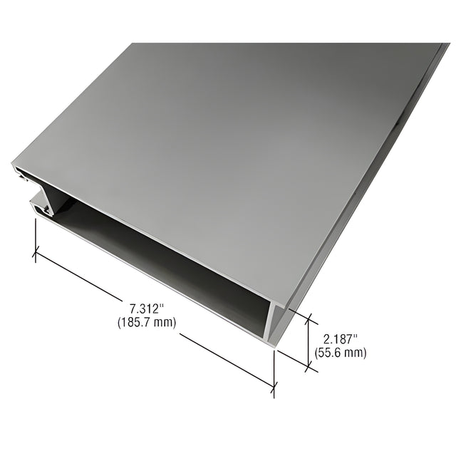 CRL-U.S. Aluminum Clear Anodized Class 1 7-5/16" Bottom Rail IG500 Door for 9/16" Glazing - 21'