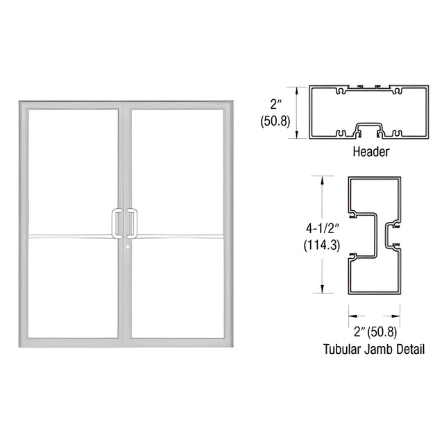 CRL-U.S. Aluminum Clear Anodized Class 1 76" x 86" Series 451 Tubular Offset Pivot Transom Frame Complete (2F)